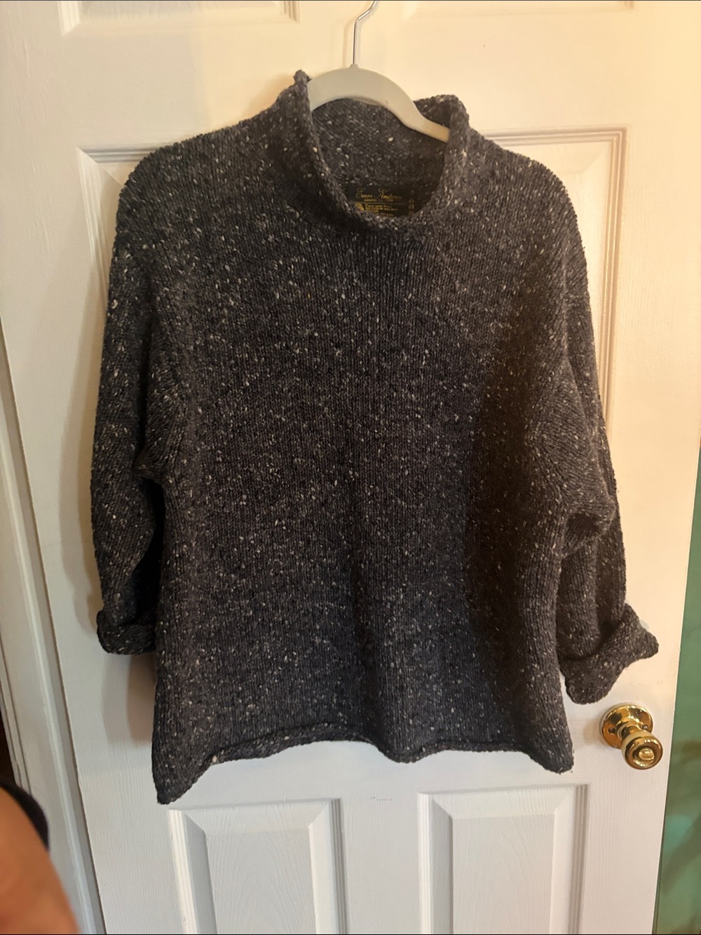 Emm Knitwear Gray Pure New Wool Turtleneck Pullover Sweater Women M/L